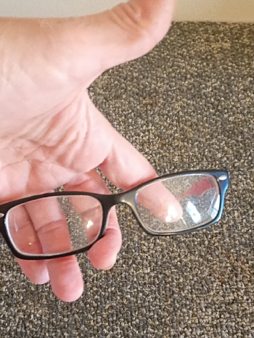 Ray Ban Black Rectangular Prescription Glasses with Red Temple Accents Frames